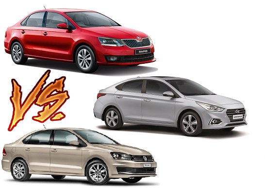 new 2017 hyundai verna vs skoda rapid vs volkswagen vento