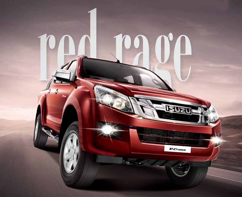 isuzu v cross red colour image