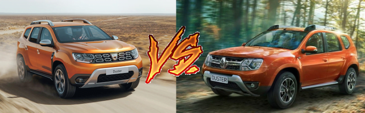 new 2018 renault duster vs old model comparison images front angle action