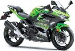 kawasaki ninja 400 india front angle green colour