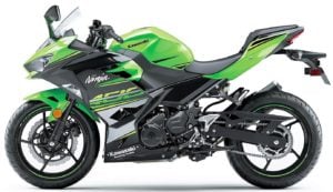 kawasaki ninja 400 india front angle green side profile