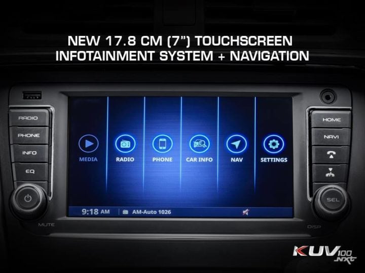 mahindra kuv100 nxt facelift images touchscreen infotainment