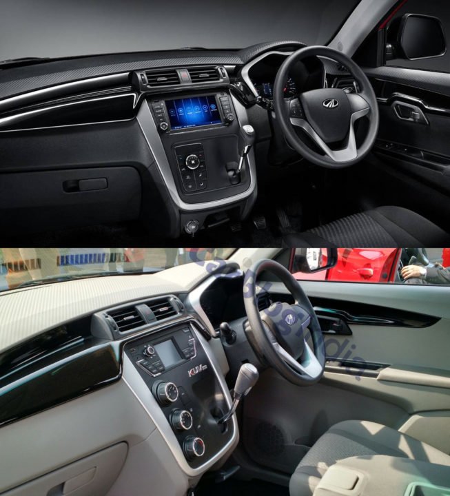 mahindra kuv100 nxt vs old model interior dashboard images