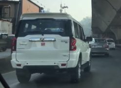 mahindra scorpio facelift images rear angle