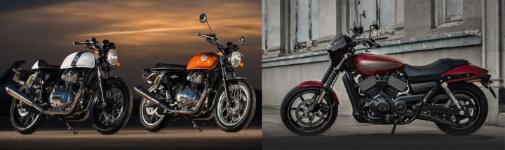 royal enfield interceptor int 650 vs harley davidson street 750