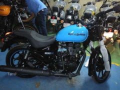 Royal Enfield Thunderbird 500X Yellow Blue Side Profile