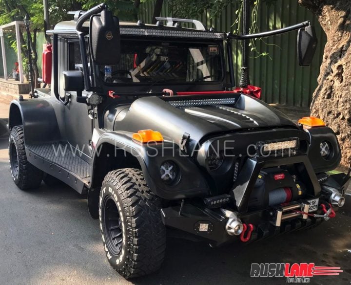 modified mahindra thar with six wheels images