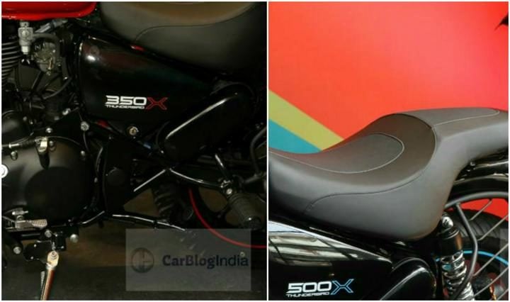 2018 Royal Enfield Thunderbird 350X vs 500X seat profile