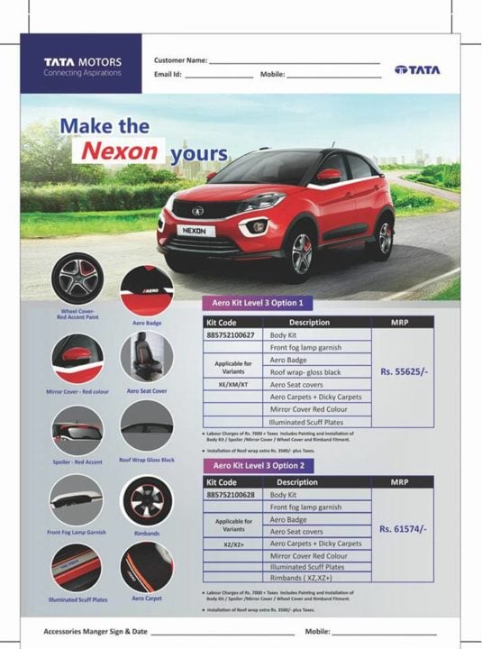 2018 Tata Nexon Aero Edition brochure 1