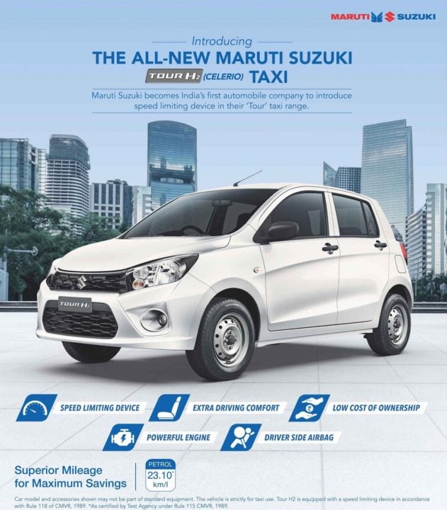 Maruti Celerio Tour H2 taxi model brochure image front page