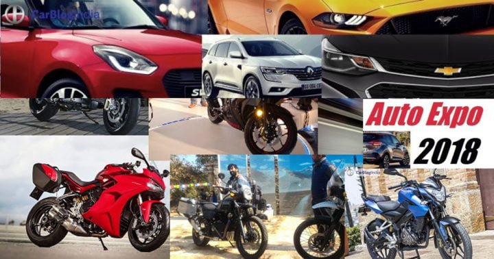 cars and bikes at auto expo 2018