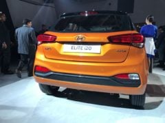 new 2018 hyundai elite i20 images rear angle orange black