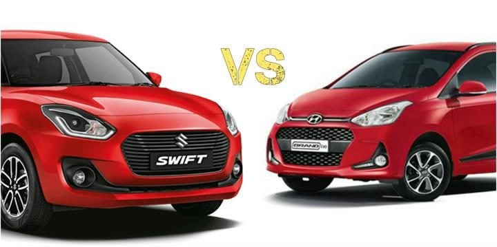 2018 Maruti Suzuki Swift Vs Hyundai Grand i10 Front