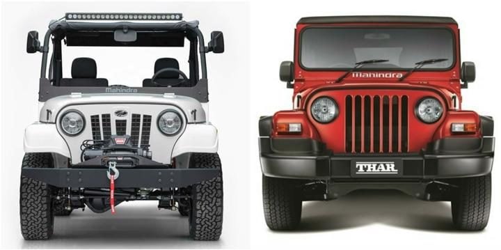 Mahindra Roxor Vs Mahindra Thar Front Profile