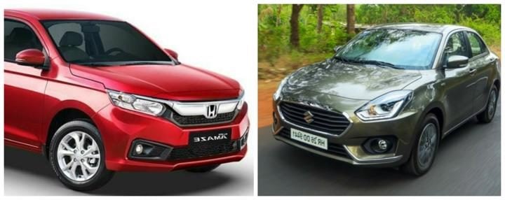 2018 Honda Amaze vs Dzire-720x600