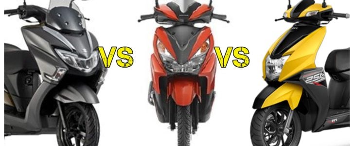 Suzuki Burgman Street Vs Tvs Ntorq Vs Grazia