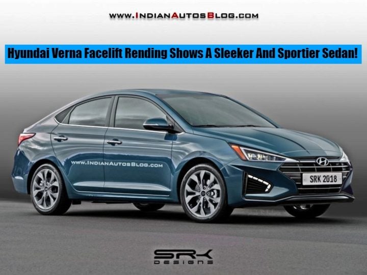 hyundai verna facelift rendering image