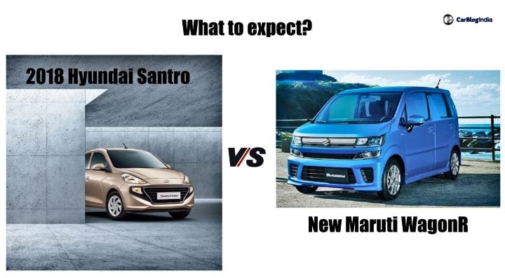 2018 Hyundai Santro Vs new maruti wagon r comparison image