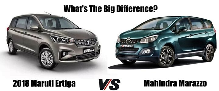 2018 Maruti ertiga vs mahindra marazzo social image