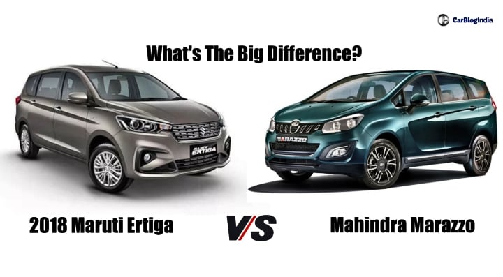 2018 Maruti ertiga vs mahindra marazzo social image