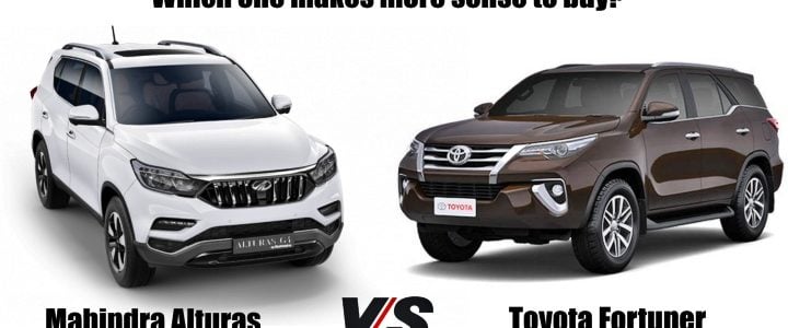 mahindra alturas vs Toyota Fortuner front image