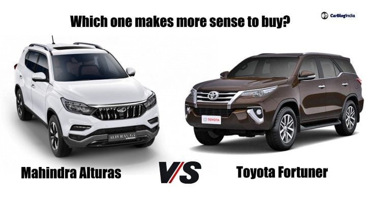 mahindra alturas vs Toyota Fortuner front image