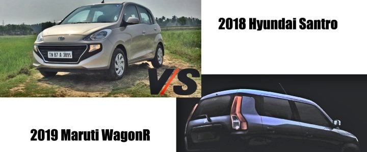 2018 Hyundai Santro Vs New Maruti Wagonr 2019 Image