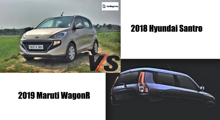 2018 hyundai santro vs new maruti wagonr 2019 image