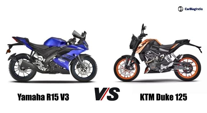 KTM Duke 125 vs Yamaha R15 V3 image