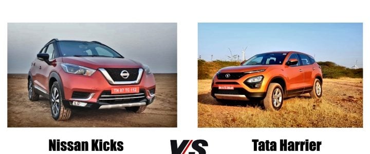 nissan kicks vs tata harrier front image