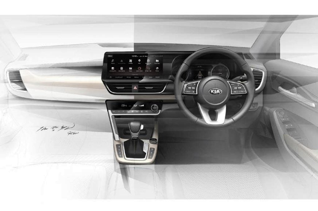 Kia Seltos Interior Sketches Revealed Earlier