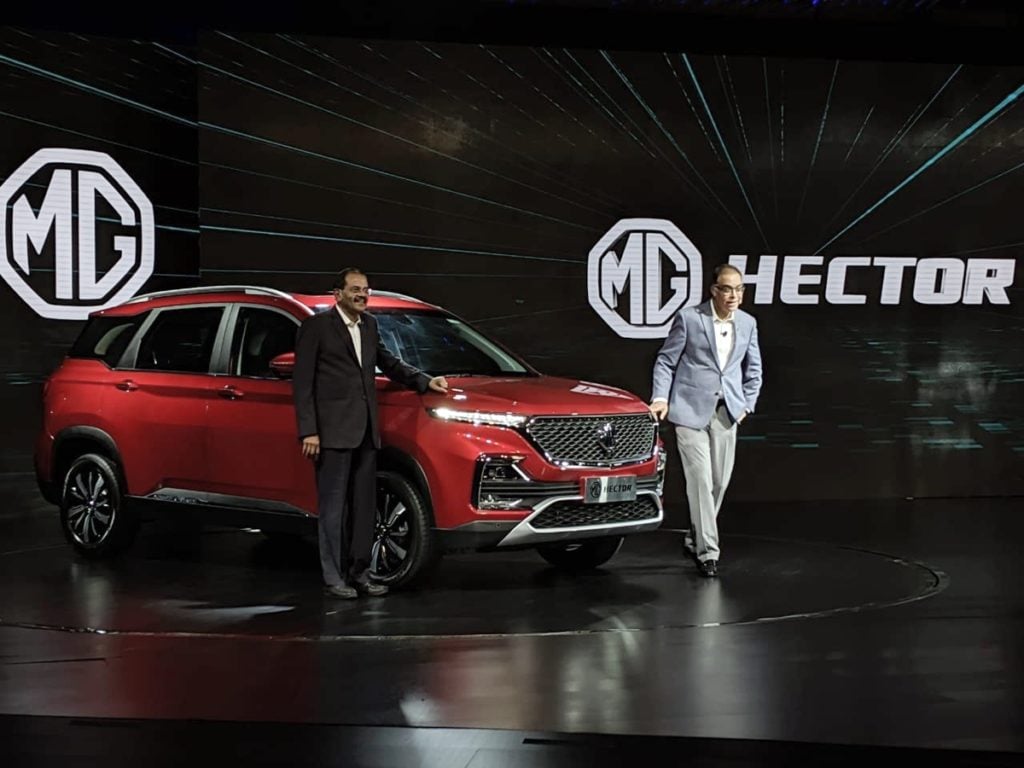 MG Hector at its launch in Mumbai