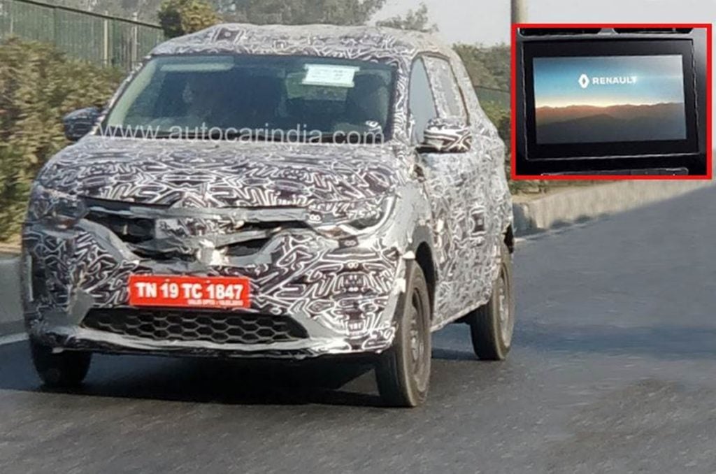 Spied Renault Triber with larger touchscreen