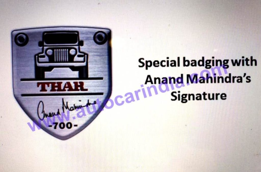 Mahindra Thar Signature Edition Pictures leaked