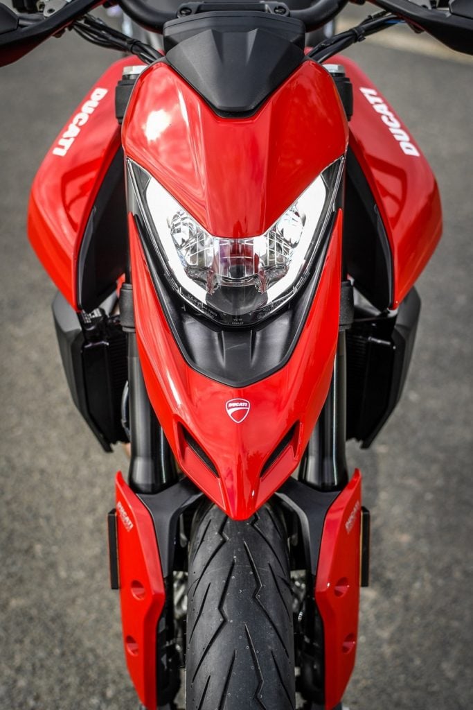 The signature beak of the Hypermotard