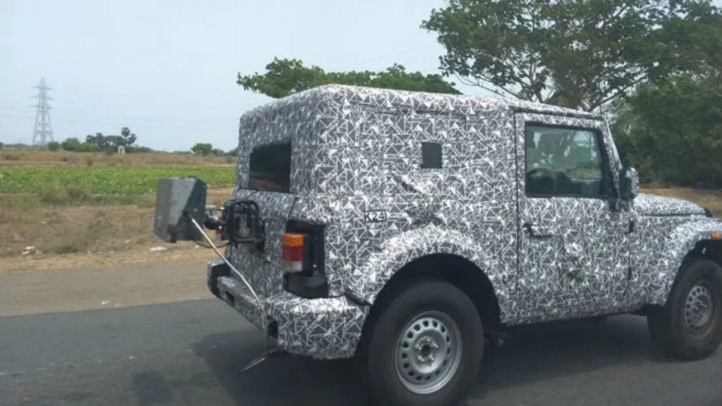 Mahindra Thar seen wearing BS-VI emission testing equipment