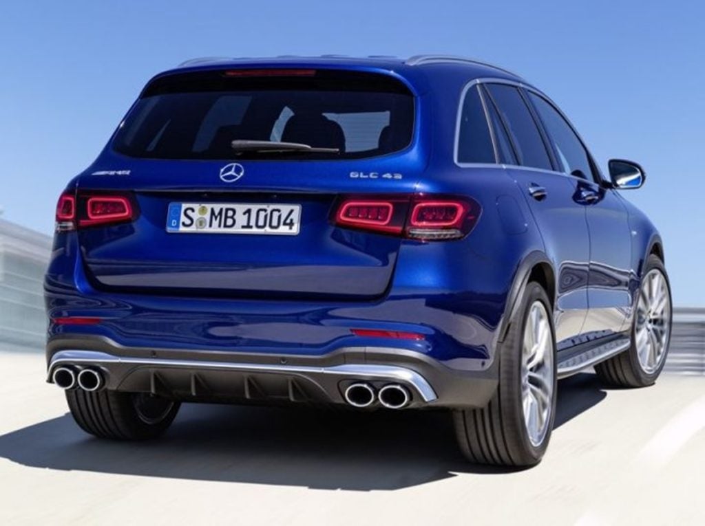 Rear profile of the new Mercedes GLC 43 AMG