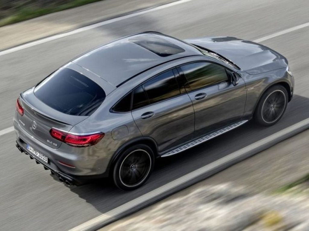 The Mercedes GLC 43 AMG Coupe rear quarter