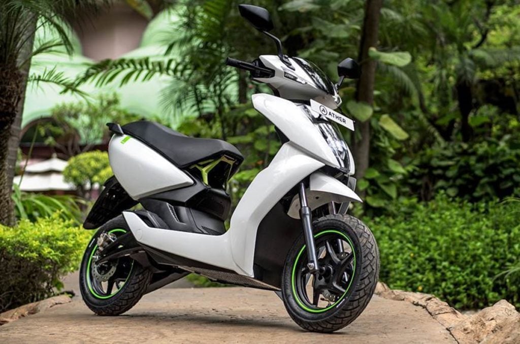 Ather 450 scooter - one of the many new electric two-wheelers in the country