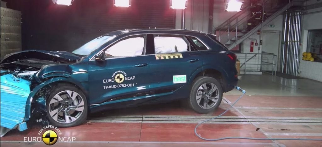 The Audi e-Tron scores a five-star safety rating by Euro NCAP
