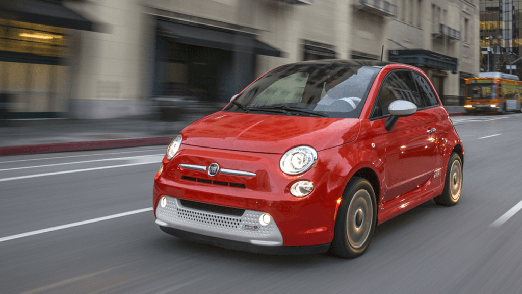 The electric Fiat 500 called the 500e which is sold in the USA