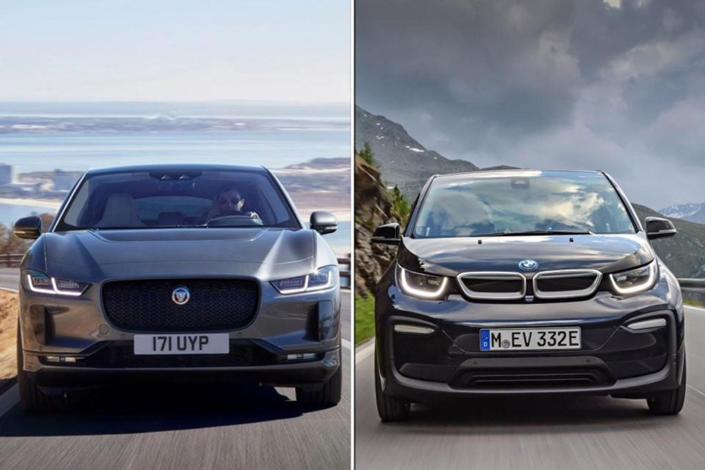 Jaguar and BMW electric cars