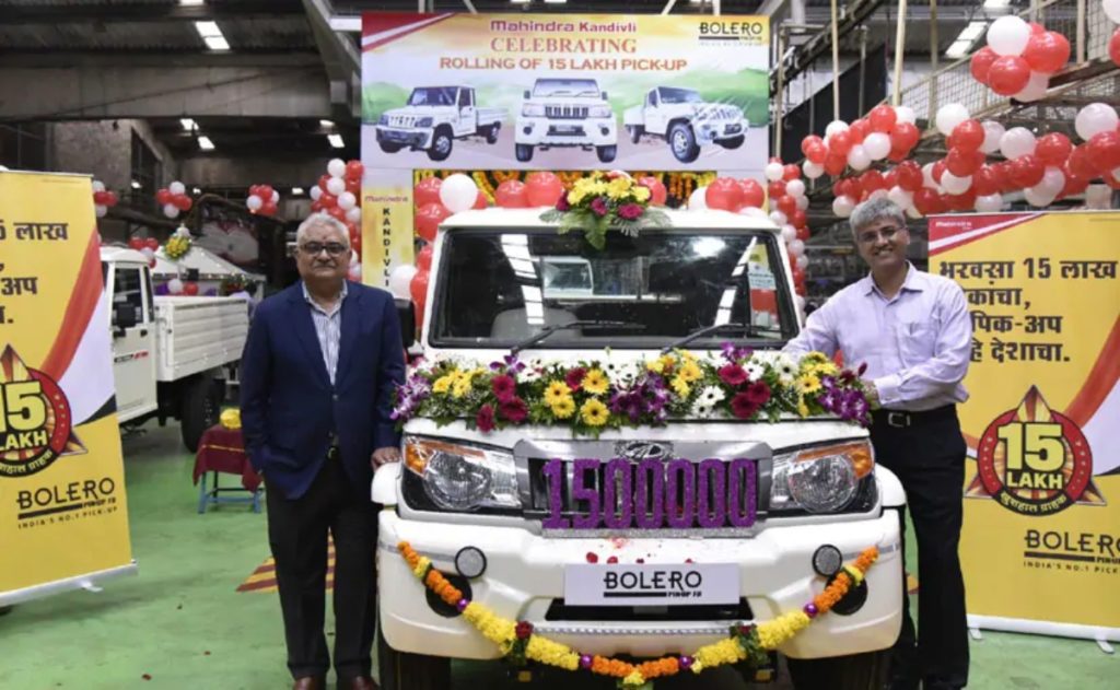 Mahindra Rolls Out the 15th Lakh Unit of the Bolero Pick-Up Range of Vehicles