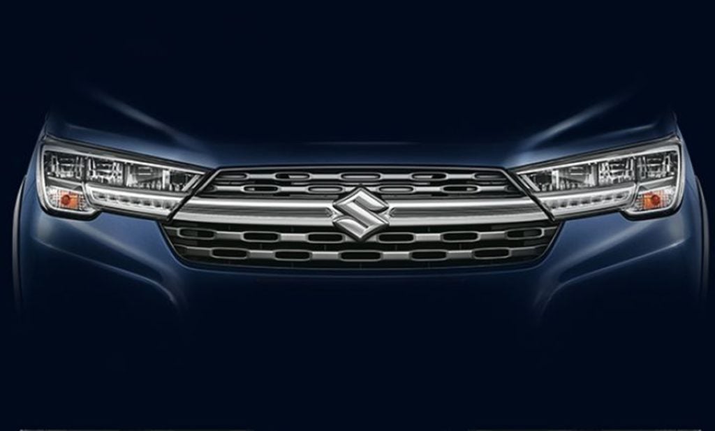 Teaser image of the face of the Maruti XL6