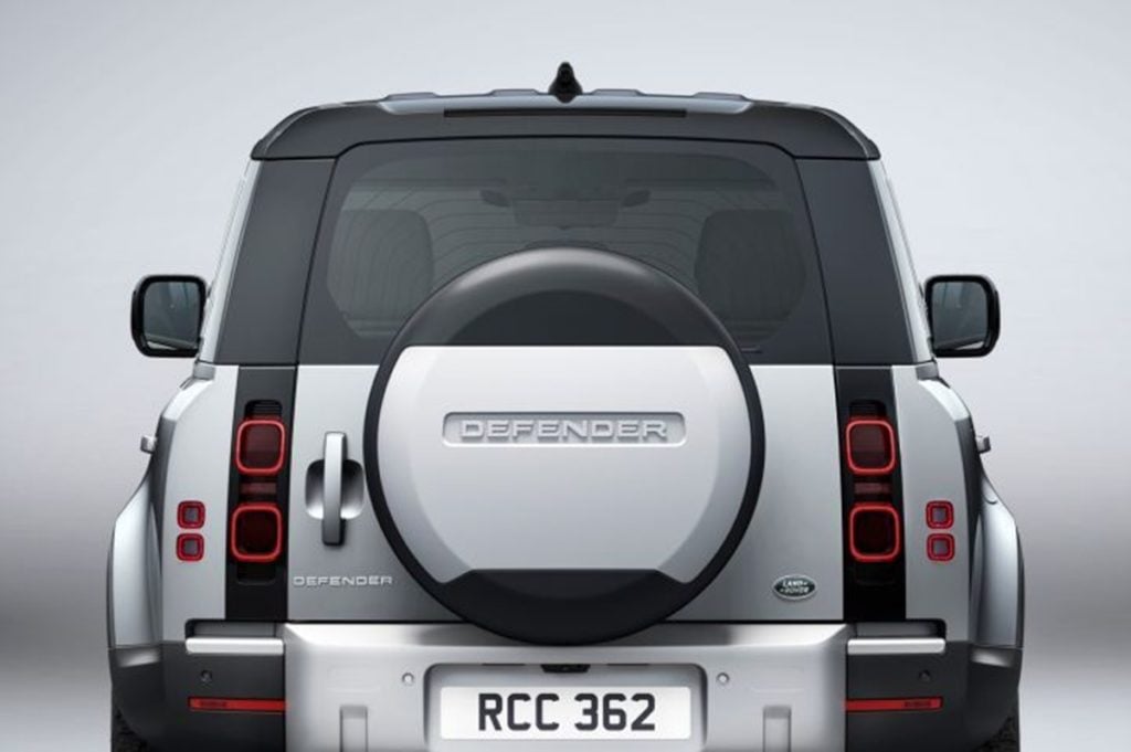 Rear Profile of the new Land Rover Defender