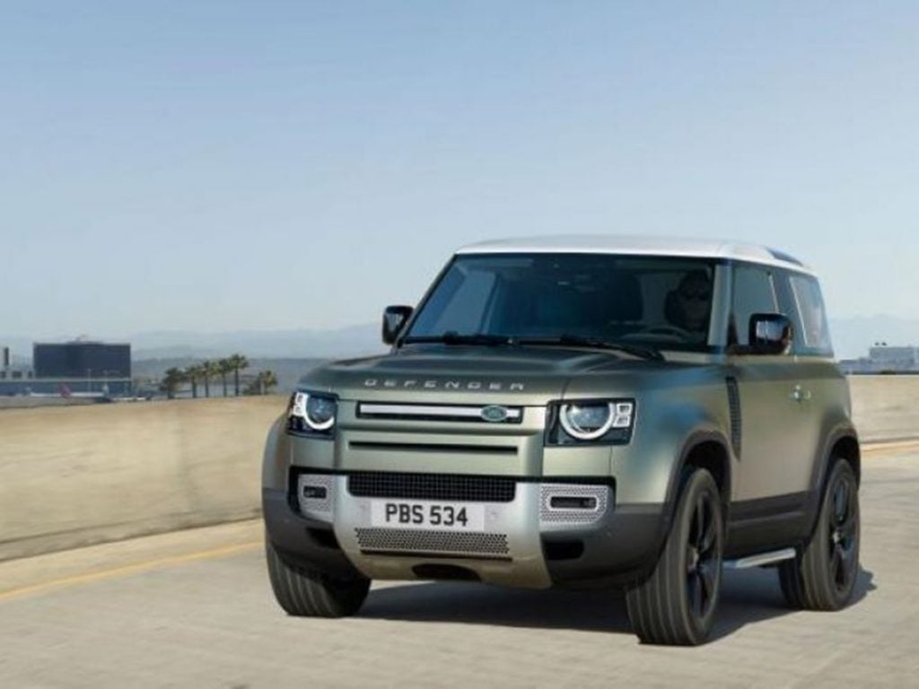 The Land Rover Defender retains its classic boxy profile