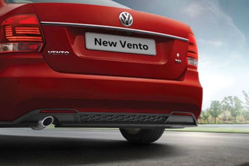 At the rear the Vento facelift gets new LED tail lamps and also a diffuser 