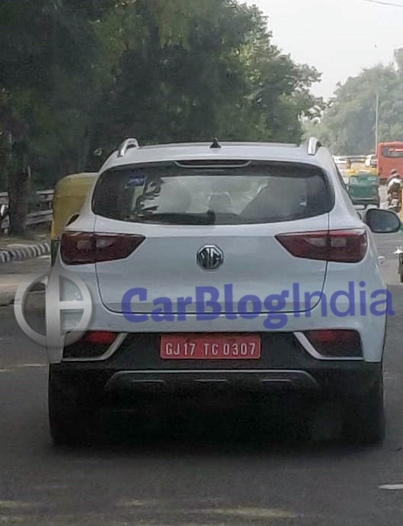 Undisguised MG eZS electric SUV spotted testing in Delhi.