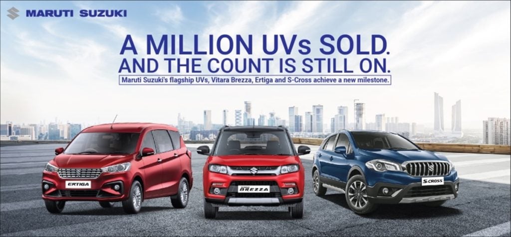 Maruti Suzuki UVs sales cross the 10 lakh milestone
