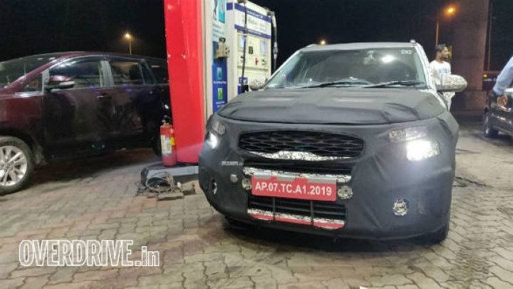 Kia sub-compact SUV spotted testing in India